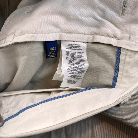 Polo Ralph Lauren Classic Fit Chino Pants Mens 34x32 Khaki Tan Cotton - Picture 3 of 11